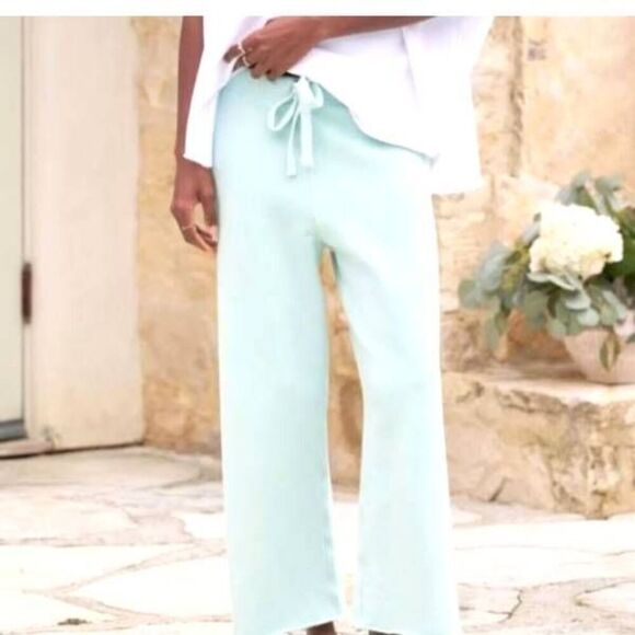 Frank & Eileen Catherine Cropped Sweatpants Triple Fleece in Seafoam sz L - Picture 1 of 6